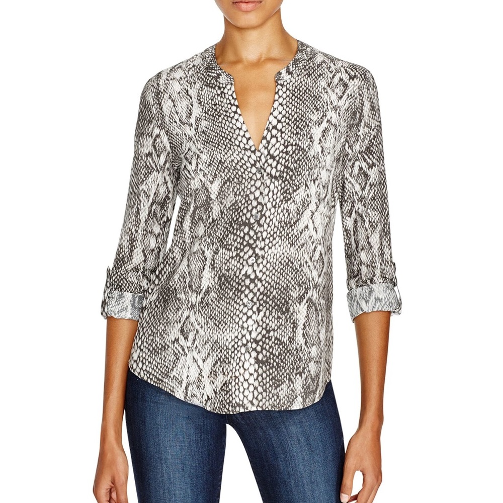 SOFT Joie Snake Print Button Down Front Blouse